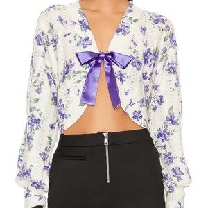 REVOLVE- MAJORELLE front tie floral sweater